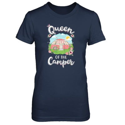 Queen Of The Camper Camping For Women Gift-T-Shirt & Tank Top-Women's T-Shirt-Navy