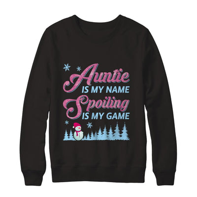 Auntie Is My Name Spoiling Is My Game-T-Shirt & Hoodie-Crewneck Sweatshirt-Black