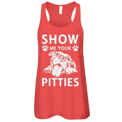 Show Me Your Pitties Pitbull Lover Gift Dog-T-Shirt & Tank Top-Women's Flowy Racerback Tank-Red