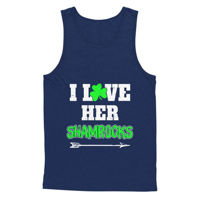 I Love Her Shamrocks Funny Couple St Patricks Day-T-Shirt & Hoodie-Unisex Tank-Navy