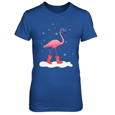 Flamingo With Rubber Boots Snow-T-Shirt & Hoodie-Women's T-Shirt-Royal