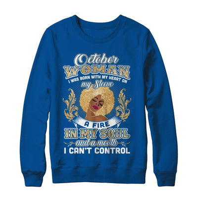 I'm An October Woman Funny Birthday-T-Shirt & Sweatshirt-Crewneck Sweatshirt-Deep Royal