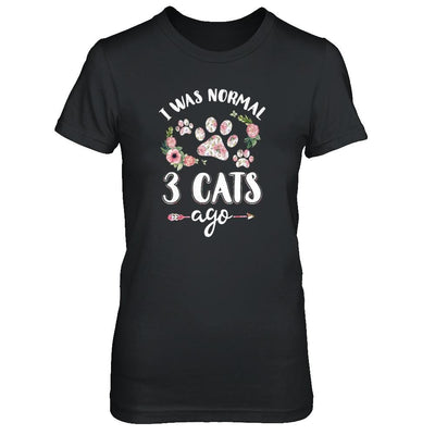 I Was Normal Three Cats Ago-T-Shirt & Tank Top-Women's T-Shirt-Black