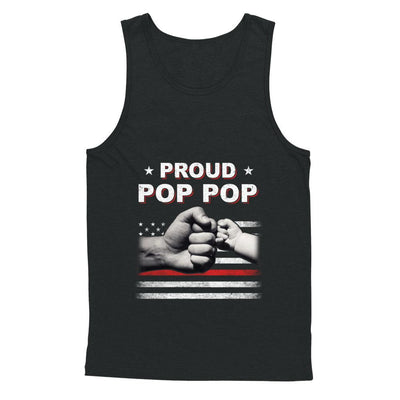 Proud Pop Pop Fireman Firefighter Thin Red Line Flag Fathers Day-T-Shirt & Hoodie-Unisex Tank-Black