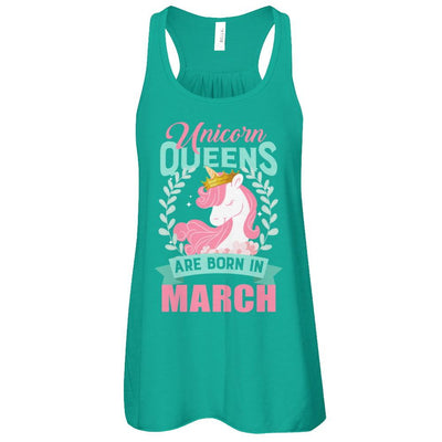 Unicorn Queens Are Born In March Birthday Gift-T-Shirt & Tank Top-Women's Flowy Racerback Tank-Kelly