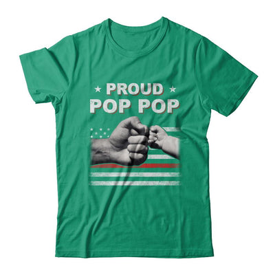 Proud Pop Pop Fireman Firefighter Thin Red Line Flag Fathers Day-T-Shirt & Hoodie-Classic T-Shirt-Kelly Green