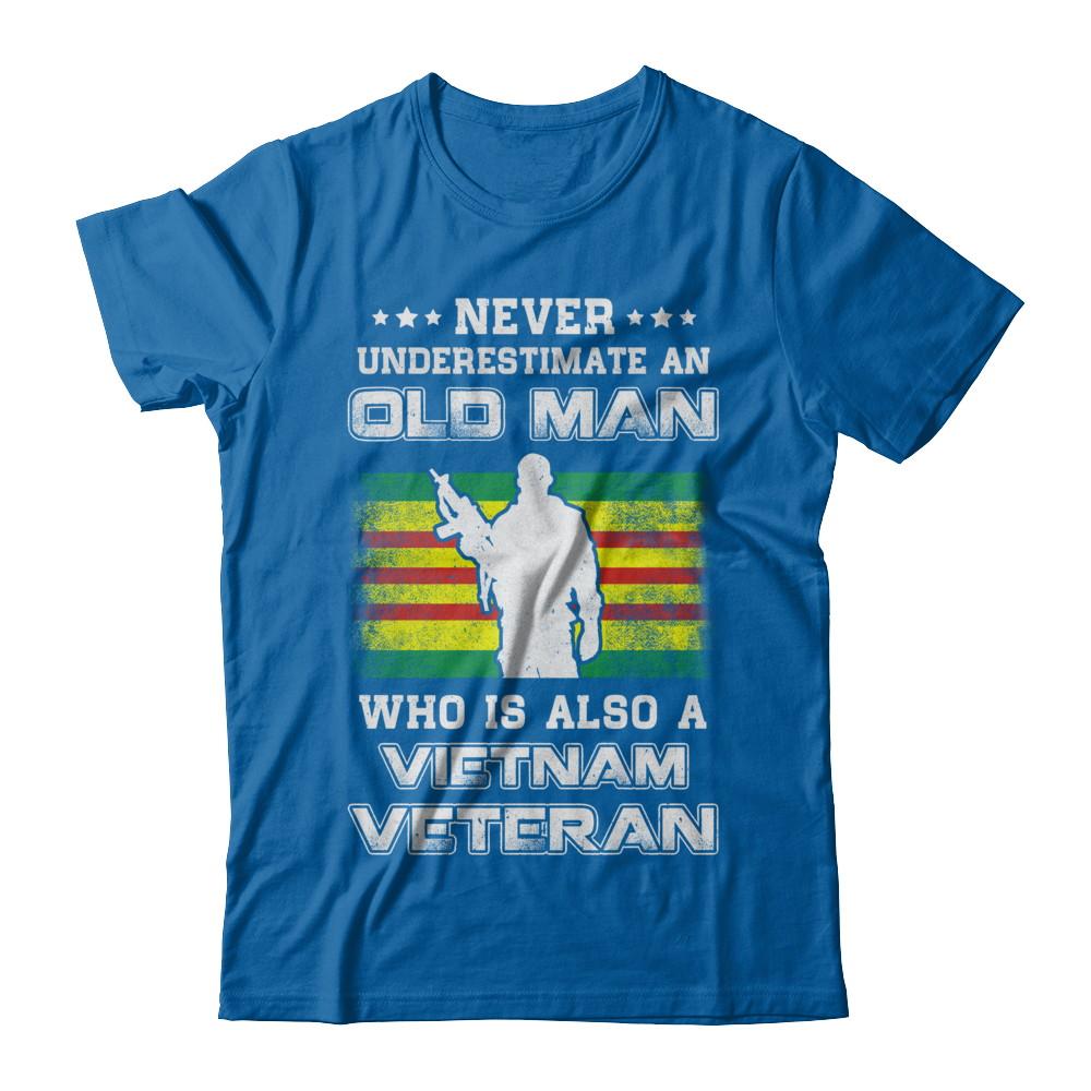 Never Underestimate An Old Man Vietnam Veteran-T-Shirt & Hoodie-Classic T-Shirt-Royal