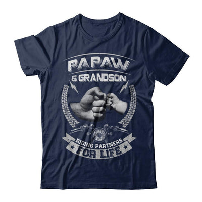 Motocross Papaw And Grandson Riding Partners For Life-T-Shirt & Hoodie-Classic T-Shirt-Navy