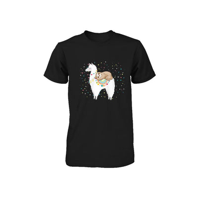 Funny Sloth Riding Llama Lover Youth-Youth Shirt-Toddler T-Shirt-Black