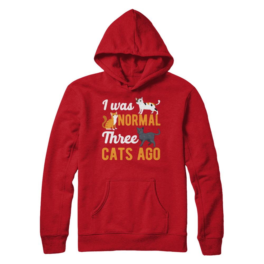 I Was Normal 3 Cats Ago-T-Shirt & Hoodie-Pullover Hoodie-Red