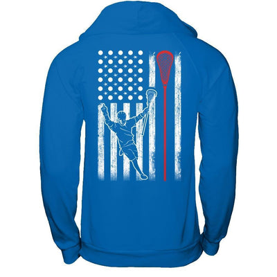 Lacrosse American Flag-T-Shirt & Hoodie-Pullover Hoodie-Royal