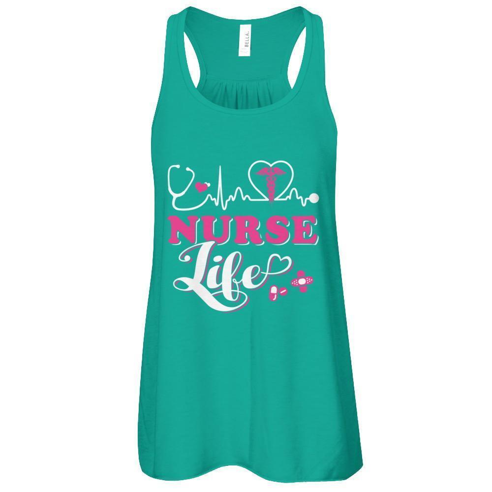 Nurse Life Lover-T-Shirt & Tank Top-Women's Flowy Racerback Tank-Kelly