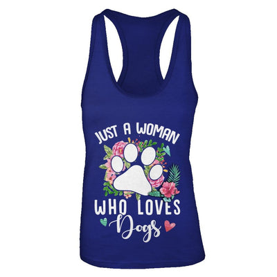 Just A Woman Who Loves Dogs-T-Shirt & Tank Top-Women's Ideal Racerback Tank-Royal