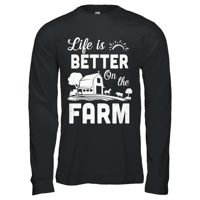 Life Is Better On The Farm Farmer-T-Shirt & Hoodie-Long Sleeve T-Shirt-Black
