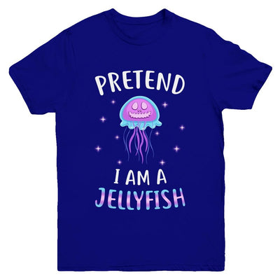 Pretend I'm A Jellyfish Costume Happy Halloween Party Youth-Youth Shirt-Youth T-Shirt-Navy