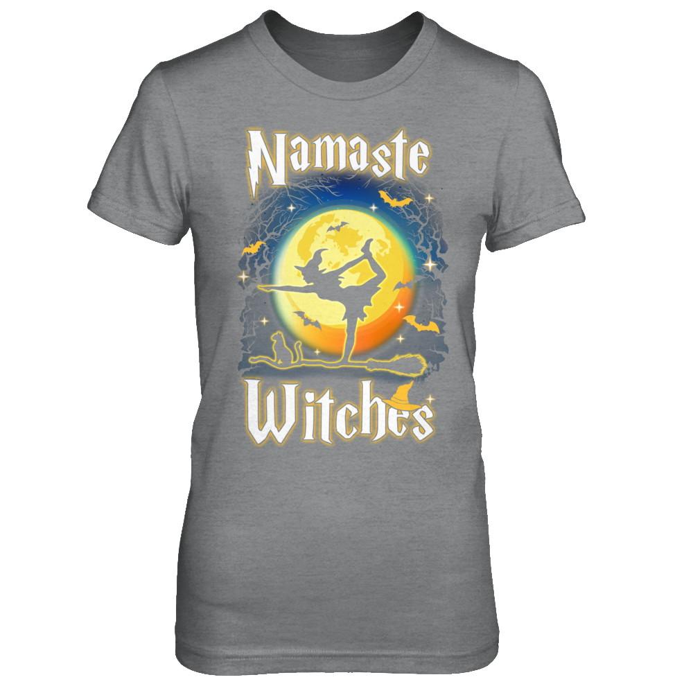 Namaste Witches Yoga Halloween-T-Shirt & Hoodie-Women's T-Shirt-Sport Grey