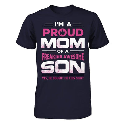 I'm A Proud Mom Of A Freaking Awesome Son-T-Shirt & Hoodie-Premium T-Shirt-Midnight Navy