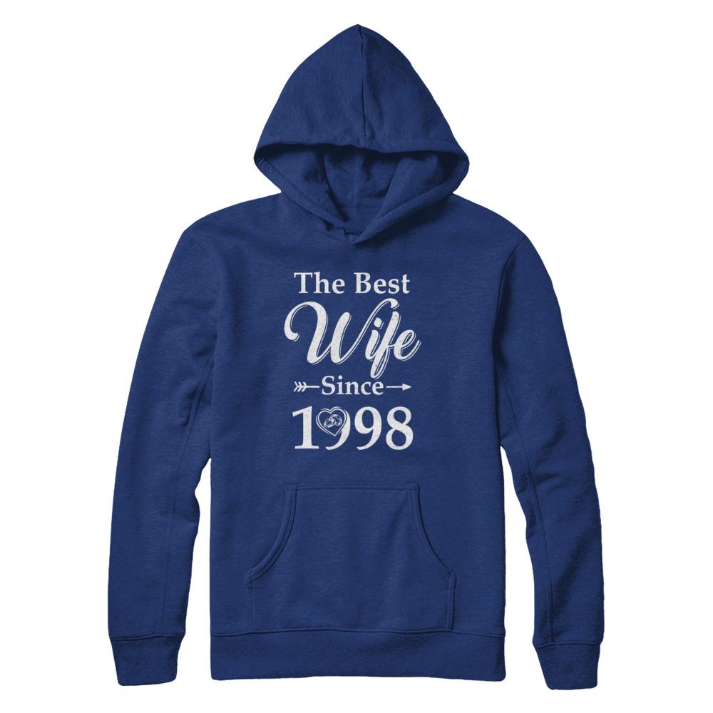 23th Married Together Anniversary Since 1998 Husband Wife-T-Shirt & Hoodie-Pullover Hoodie-Deep Royal