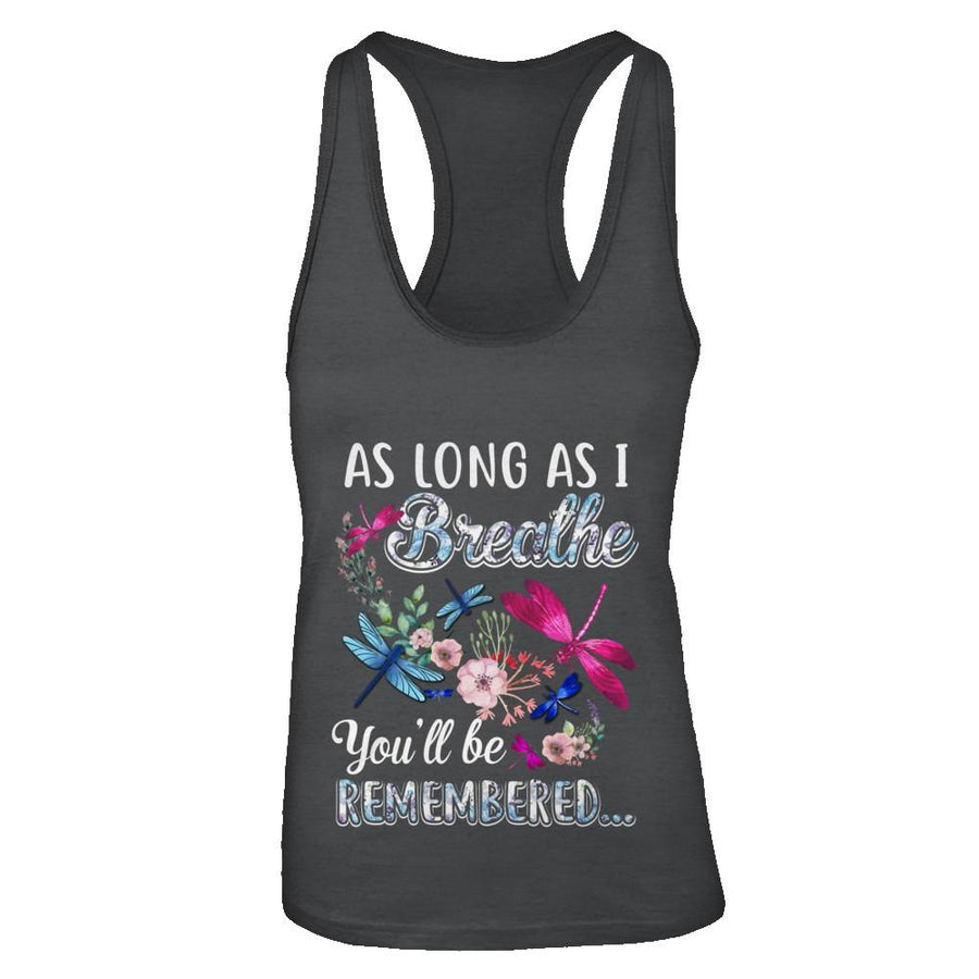 As Long As I Breathe You Will Be Remembered Dragonfly-T-Shirt & Tank Top-Women's Ideal Racerback Tank-Black