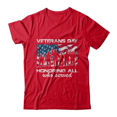 Vintage Patriotic Army Veterans Day Honoring All Who Reverd-T-Shirt & Hoodie-Premium T-Shirt-Red