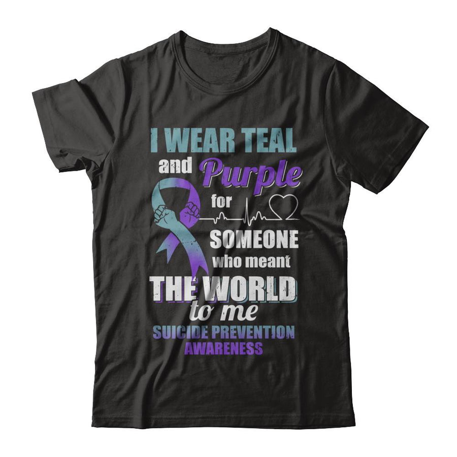 I Wear Teal And Purple For Someone Suicide Prevention Awareness-T-Shirt & Hoodie-Classic T-Shirt-Black