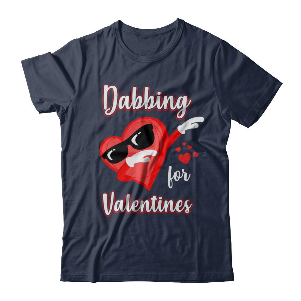 Dabbing For Valentines Day Cute Funny Heart Love-T-Shirt & Hoodie-Classic T-Shirt-Navy
