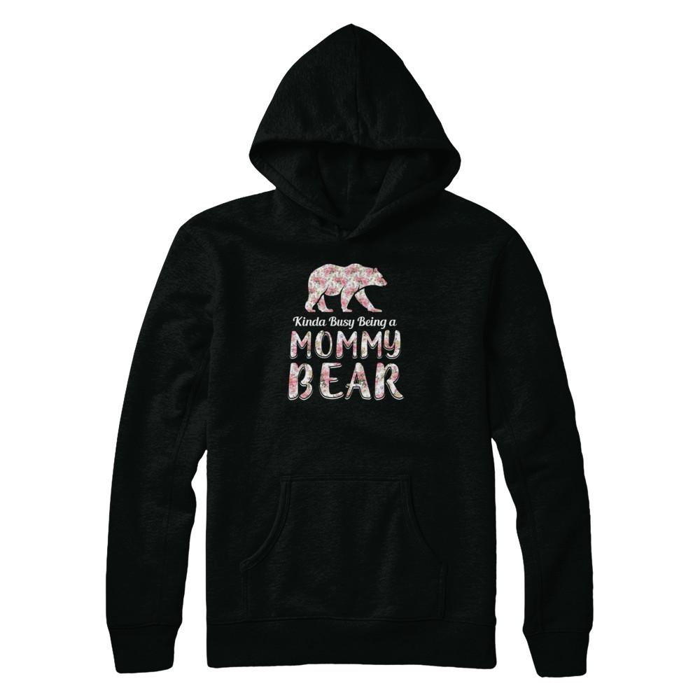 Mommy Bear Dinosaur Kinda Busy Being A Mommybear-T-Shirt & Tank Top-Pullover Hoodie-Black