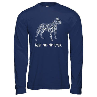 Best Dog Dad Ever Pitbull Lovers-T-Shirt & Hoodie-Long Sleeve T-Shirt-Navy