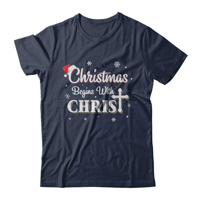 Christmas Begins With Christ Merry Christmas Christian-T-Shirt & Sweatshirt-Classic T-Shirt-Navy