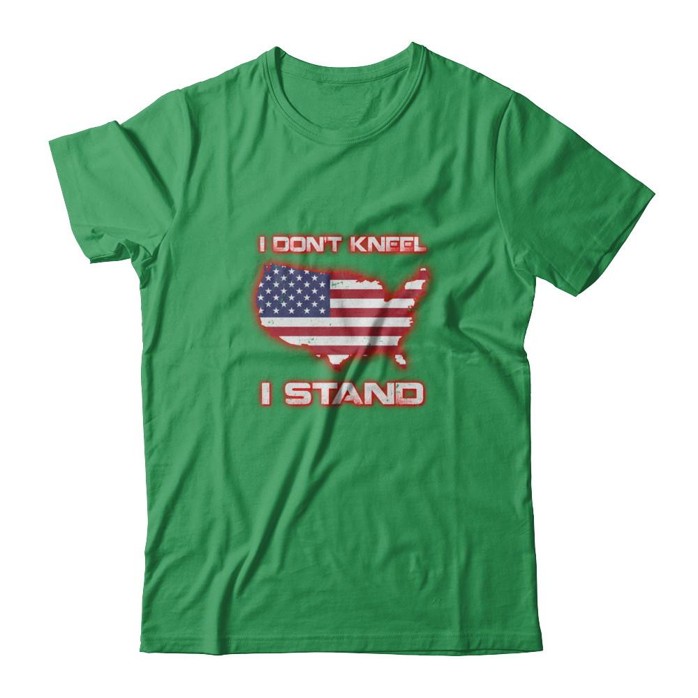 I Don't Kneel I Stand Us American Flag-T-Shirt & Tank Top-Premium T-Shirt-Kelly Green