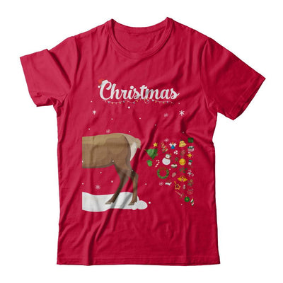 Couples Sick Reindeer Funny Ugly Christmas Sweater-T-Shirt & Sweatshirt-Classic T-Shirt-Red