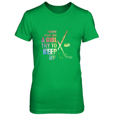 Yeah I Play Like A Girl Hockey Girl-T-Shirt & Hoodie-Women's T-Shirt-Irish Green