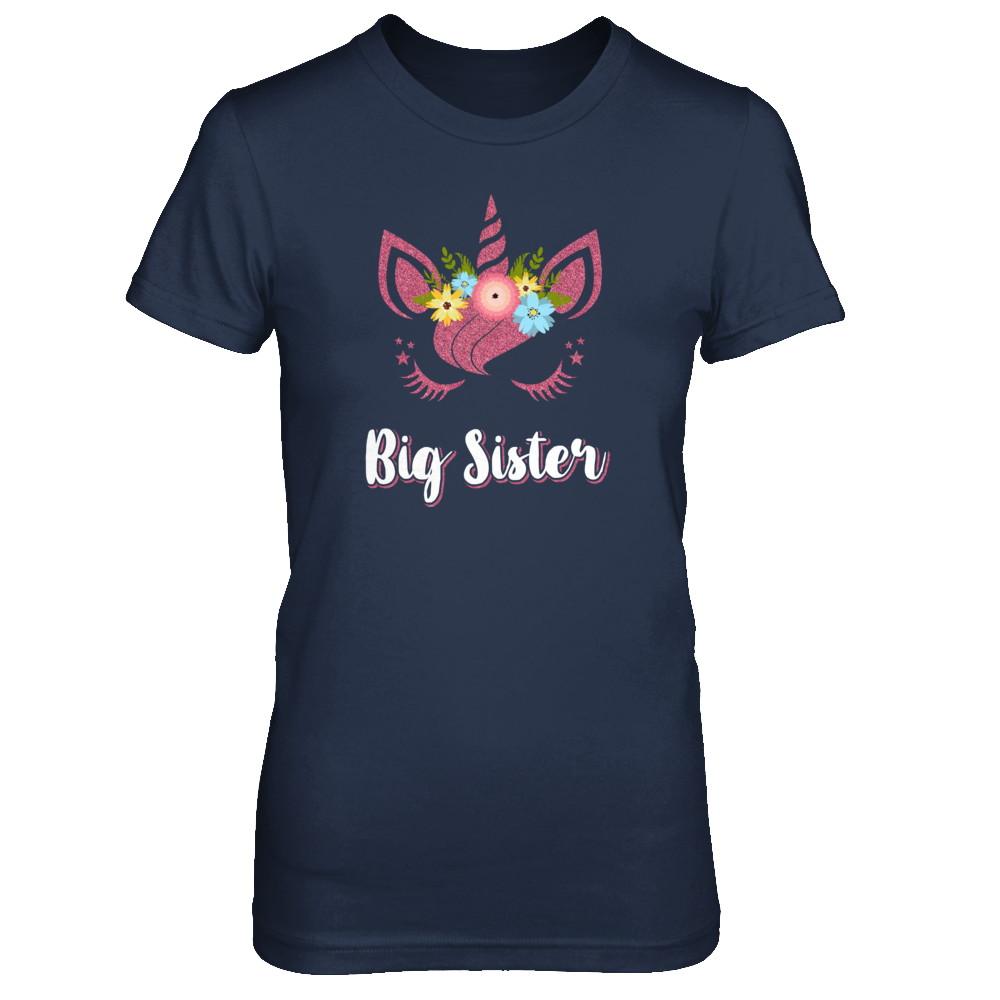 Unicorn Big Sister I'm Going To Be A Big Sister-T-Shirt & Tank Top-Women's T-Shirt-Navy
