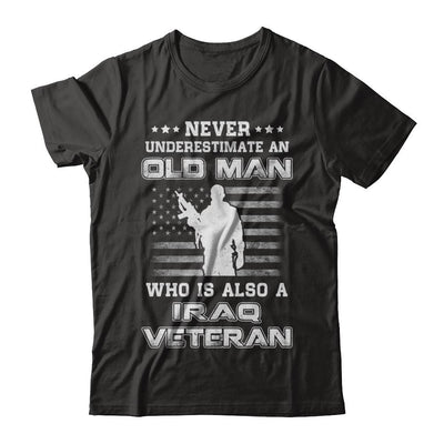 Never Underestimate An Old Man Iraq Veteran-T-Shirt & Hoodie-Classic T-Shirt-Black