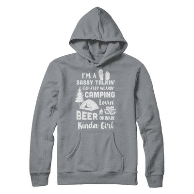 Sassy Talking Flip-Flop Camping Beer Kinda Girl-T-Shirt & Hoodie-Pullover Hoodie-Light Steel