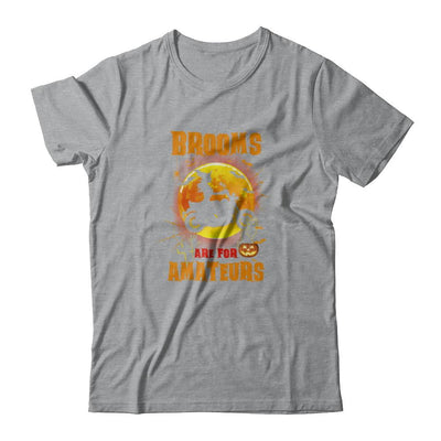 Brooms Are For Amateurs Funny Halloween Biker-T-Shirt & Tank Top-Classic T-Shirt-Sport Grey