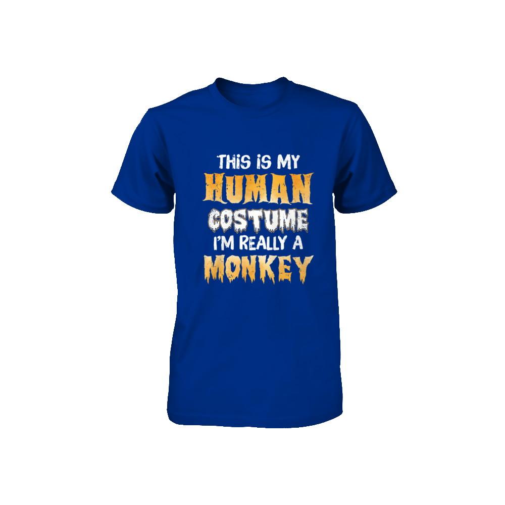 This Is My Human Costume Monkey Halloween Youth-Youth Shirt-