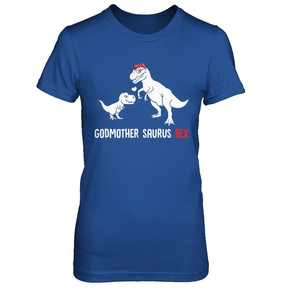 Godmother Saurus T-Rex Dinosaur Gift For God-Mother-T-Shirt & Hoodie-Women's T-Shirt-Royal