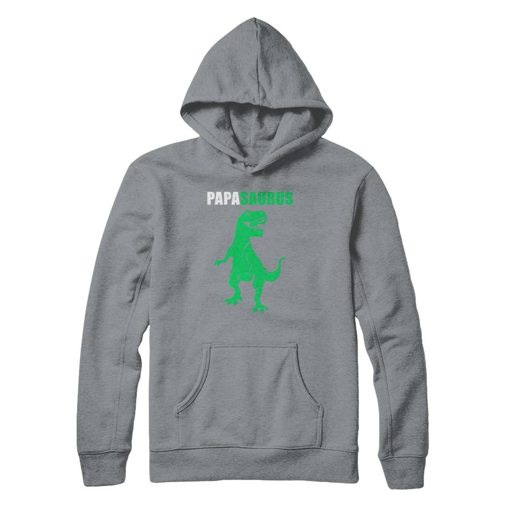 Papasarus Funny Dinosaur First Time Papa Fathers Day-T-Shirt & Hoodie-Hanes - Heavyweight Pullover Hoodie-Light Steel