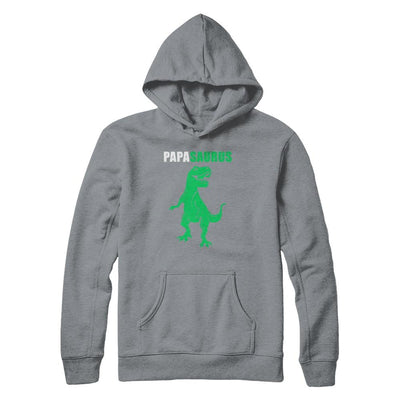 Papasarus Funny Dinosaur First Time Papa Fathers Day-T-Shirt & Hoodie-Hanes - Heavyweight Pullover Hoodie-Light Steel