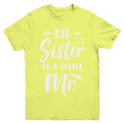 Big Sister To A Little Mister Baby Kid Shower Youth-Youth Shirt-Youth T-Shirt-Daisy