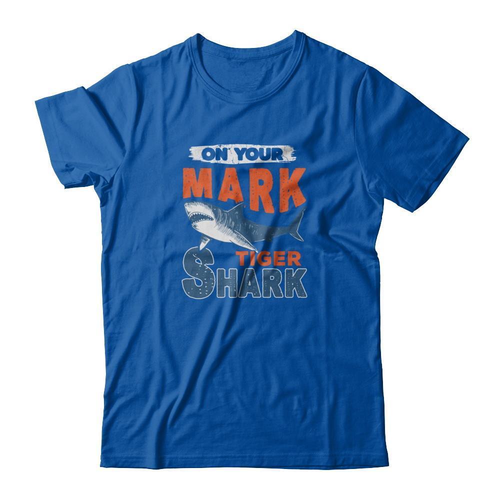 On Your Mark Tiger Shark Distressed-T-Shirt & Tank Top-Premium T-Shirt-Royal