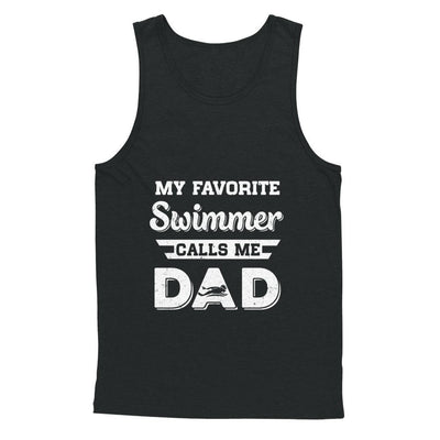 Swimming My Favorite Swimmer Call Me Dad Fathers Day-T-Shirt & Hoodie-Unisex Tank-Black