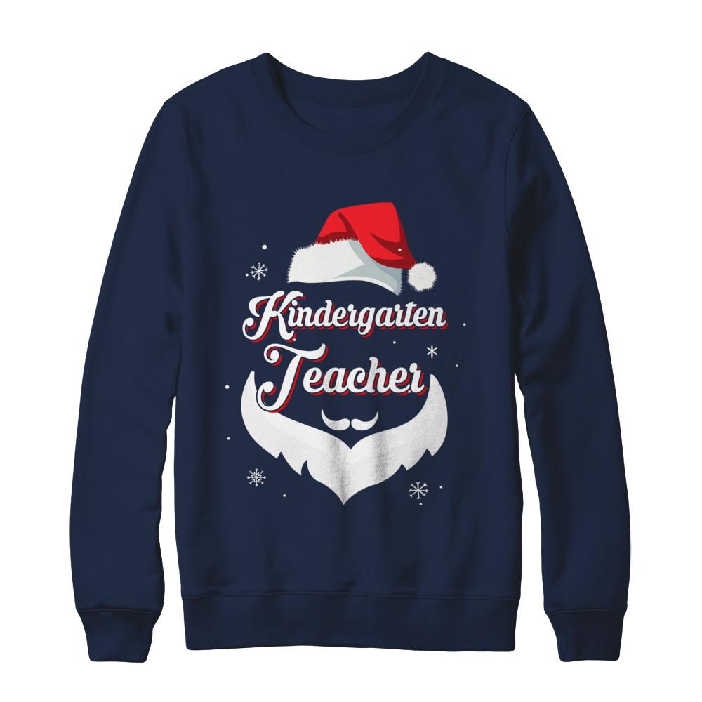 Kindergarten Teacher Claus Matching Christmas Santa-T-Shirt & Sweatshirt-Crewneck Sweatshirt-Navy