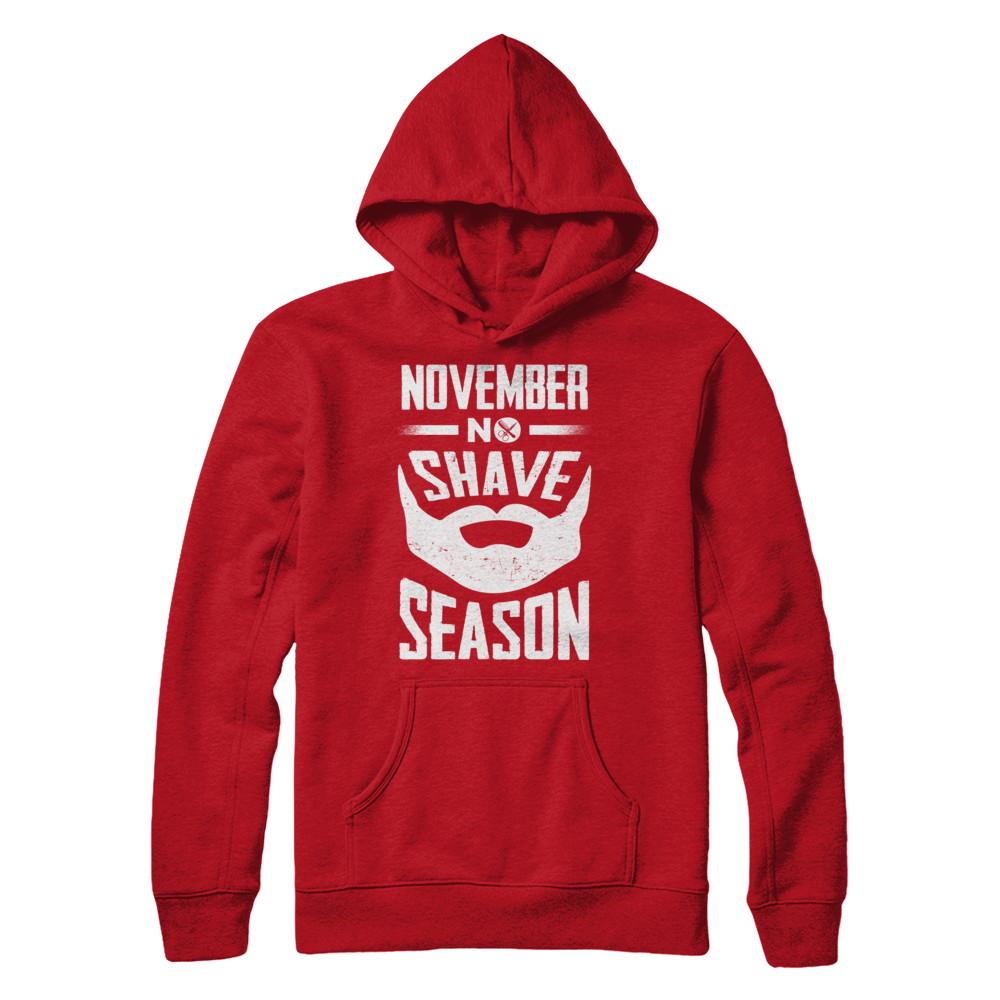 November No Shave Season Vintage Beard-T-Shirt & Hoodie-Pullover Hoodie-Red