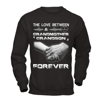 The Love Between A Grandmother And Grandson Is Forever-T-Shirt & Hoodie-Crewneck Sweatshirt-Black