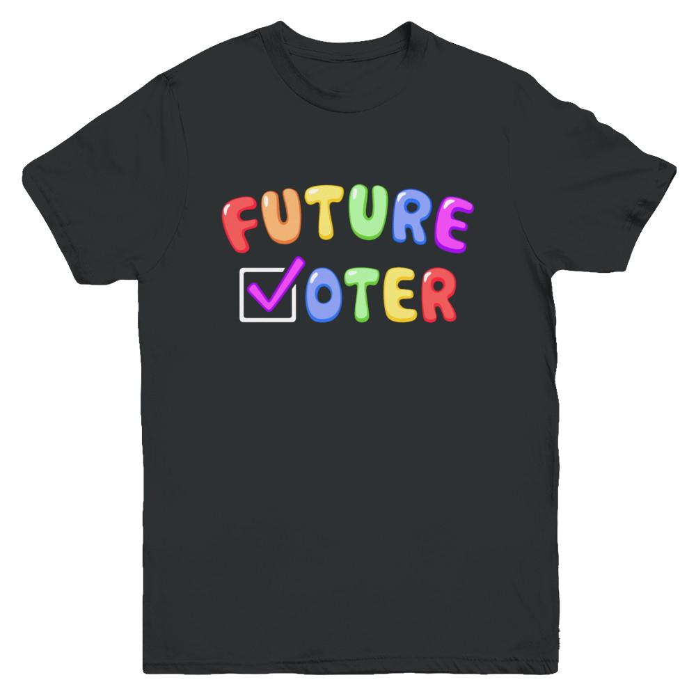 Voting Kids Vote Future Voter Rainbow Youth-Youth Shirt-Youth T-Shirt-Black