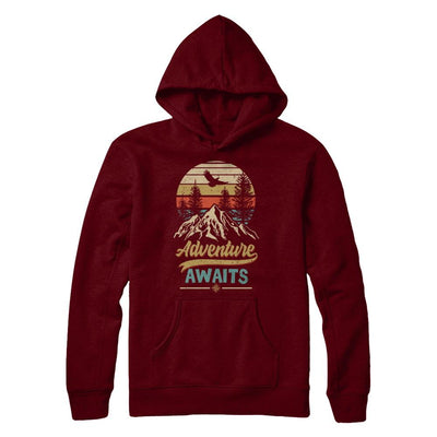 Vintage Adventure Awaits Camping Camper Outdoor Travel-T-Shirt & Hoodie-Pullover Hoodie-Maroon