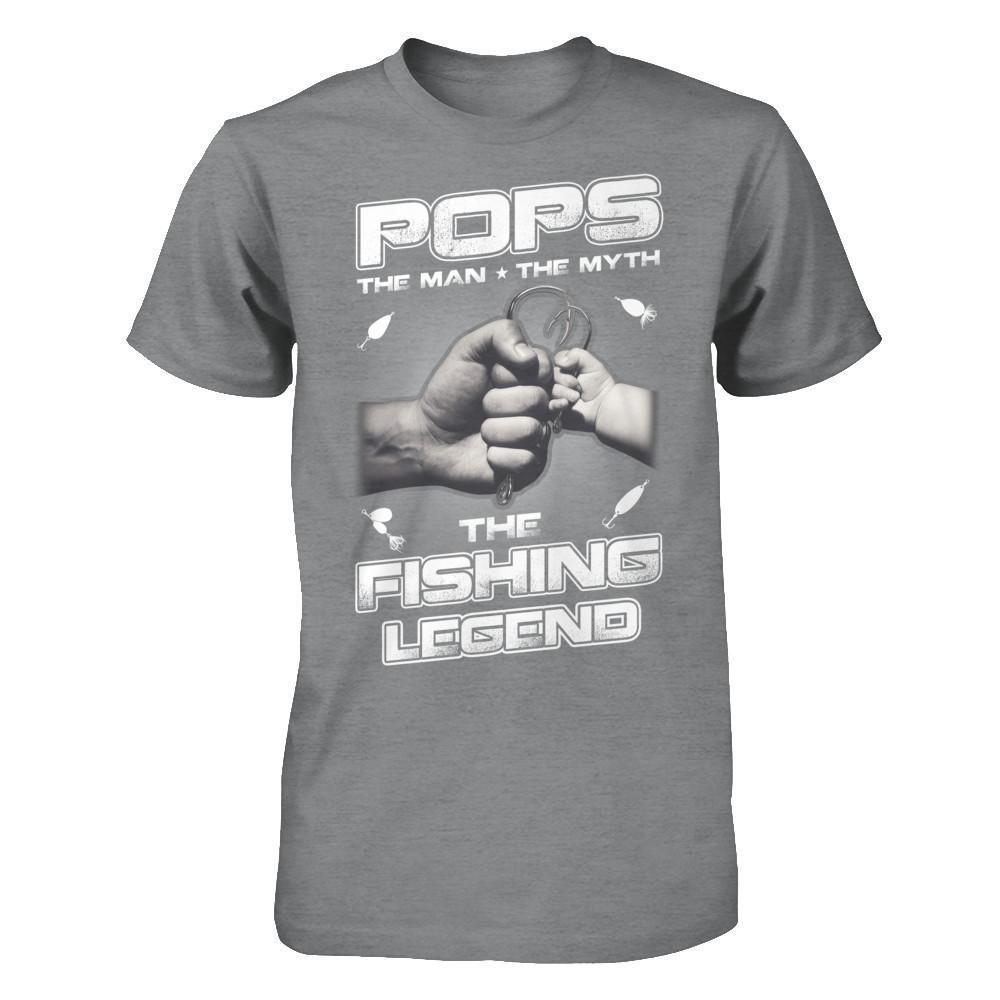 Pops The Man The Myth The Fishing Legend-T-Shirt & Hoodie-Classic T-Shirt-Sport Grey