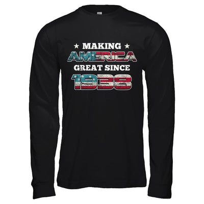 Making America Great Since 1938 83th Birthday-T-Shirt & Hoodie-Long Sleeve T-Shirt-Black